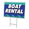 Signmission Boat Rental Yard Sign & Stake outdoor plastic coroplast window, C-1824 Boat Rental C-1824 Boat Rental - alternate 1